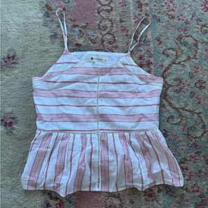 Striped Pink and White Sleeveless Top